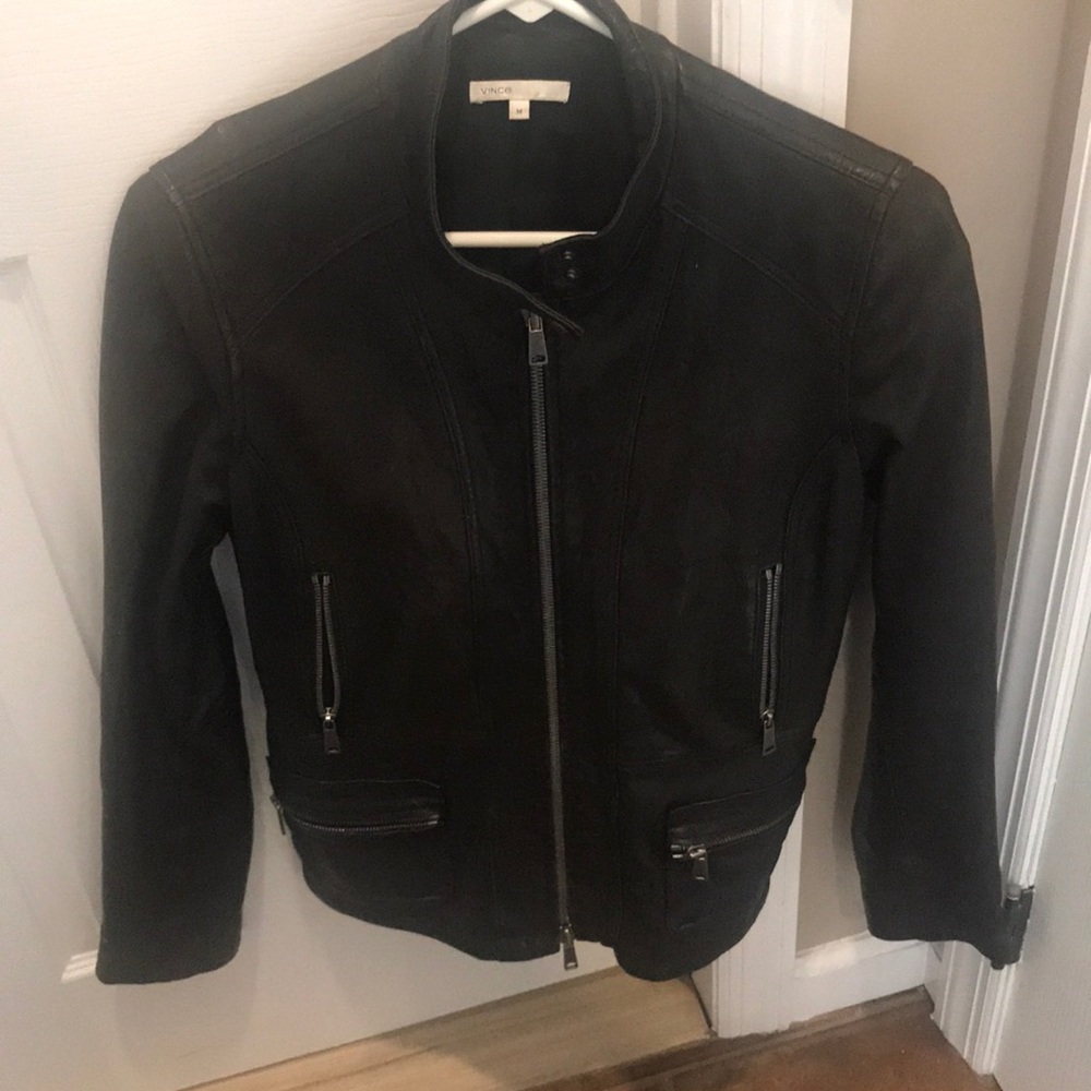 Vince leather motorcycle jacket